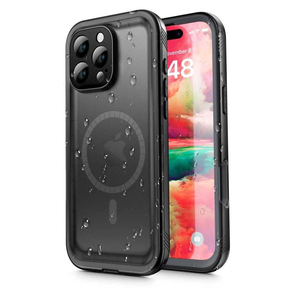 Wasserdichte Hülle für Apple iPhone 16 Pro Max, ShellBox, Schwarz