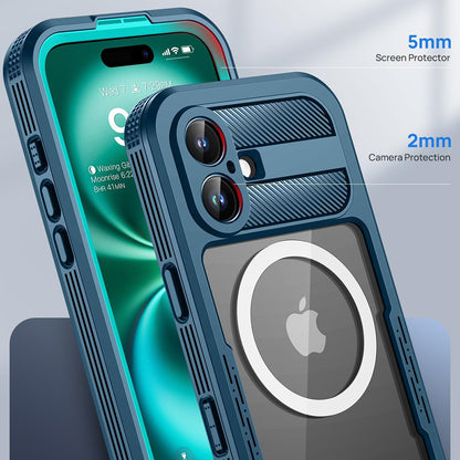 Coque étanche pour Apple iPhone 16, ShellBox, Carbone, Noire