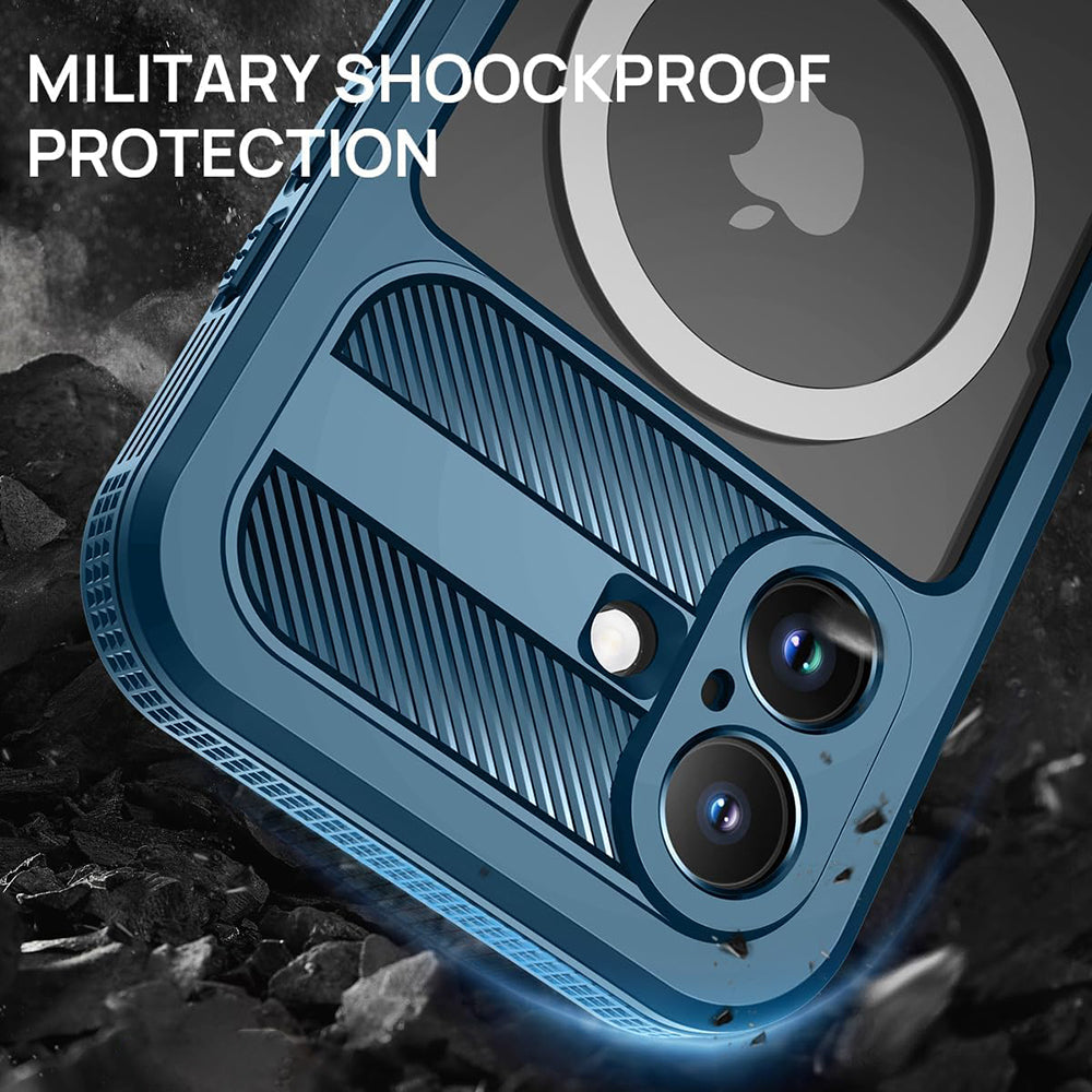 Coque étanche pour Apple iPhone 16, ShellBox, Carbone, Noire