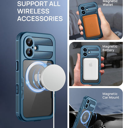 Coque étanche pour Apple iPhone 16, ShellBox, Carbone, Noire