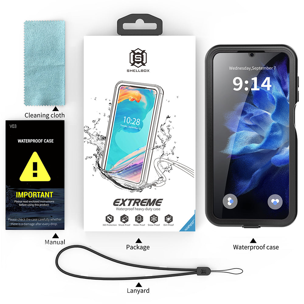 Coque étanche pour Samsung Galaxy A16 5G A166 / A16 4G A165, ShellBox, Noire