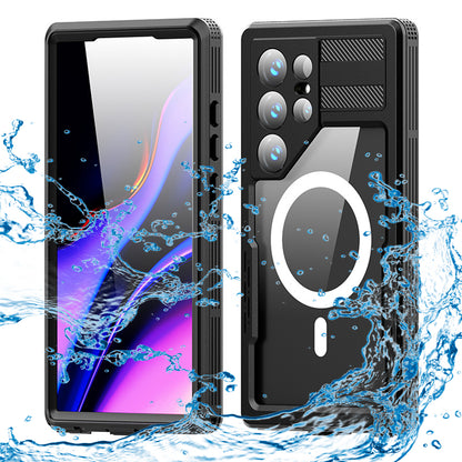 Coque Waterproof pour Samsung Galaxy S24 Ultra S928, ShellBox, Noire