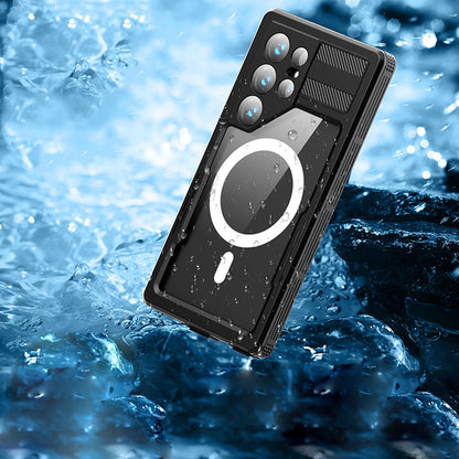 Coque Waterproof pour Samsung Galaxy S24 Ultra S928, ShellBox, Noire