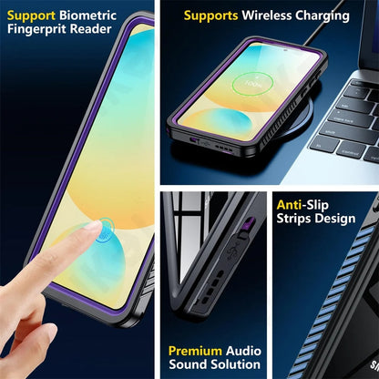 Waterproof Case for Samsung Galaxy S25+ S936, ShellBox, Black