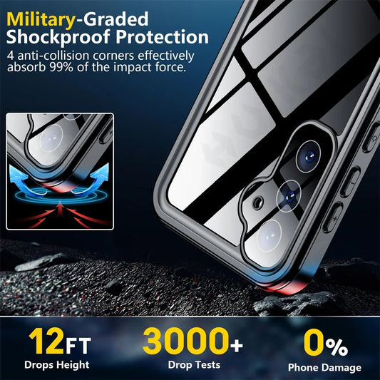 Waterproof Case for Samsung Galaxy S25 S931, ShellBox, Black
