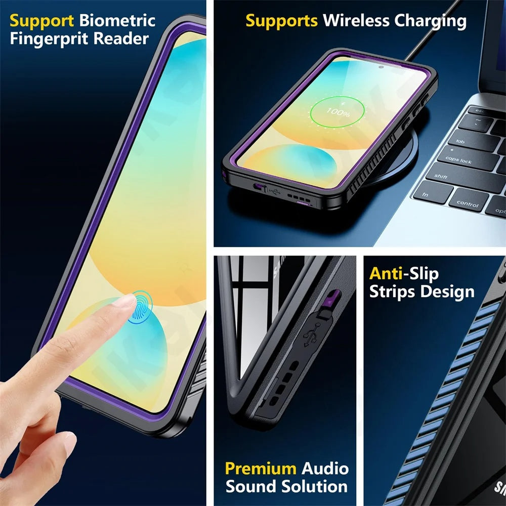 Coque Waterproof pour Samsung Galaxy S25 S931, ShellBox, Noire