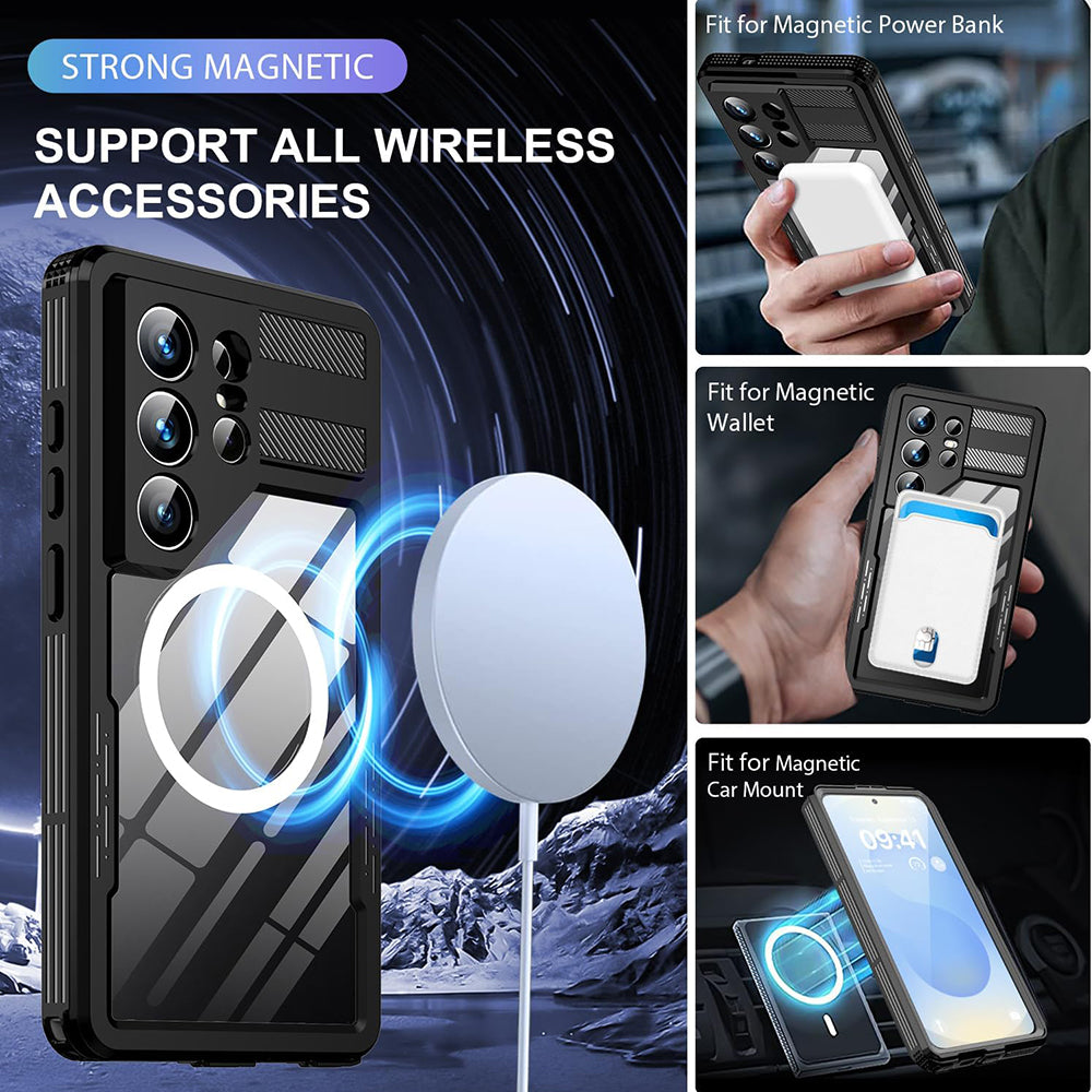 Waterproof Case for Samsung Galaxy S26 Ultra, ShellBox, Black