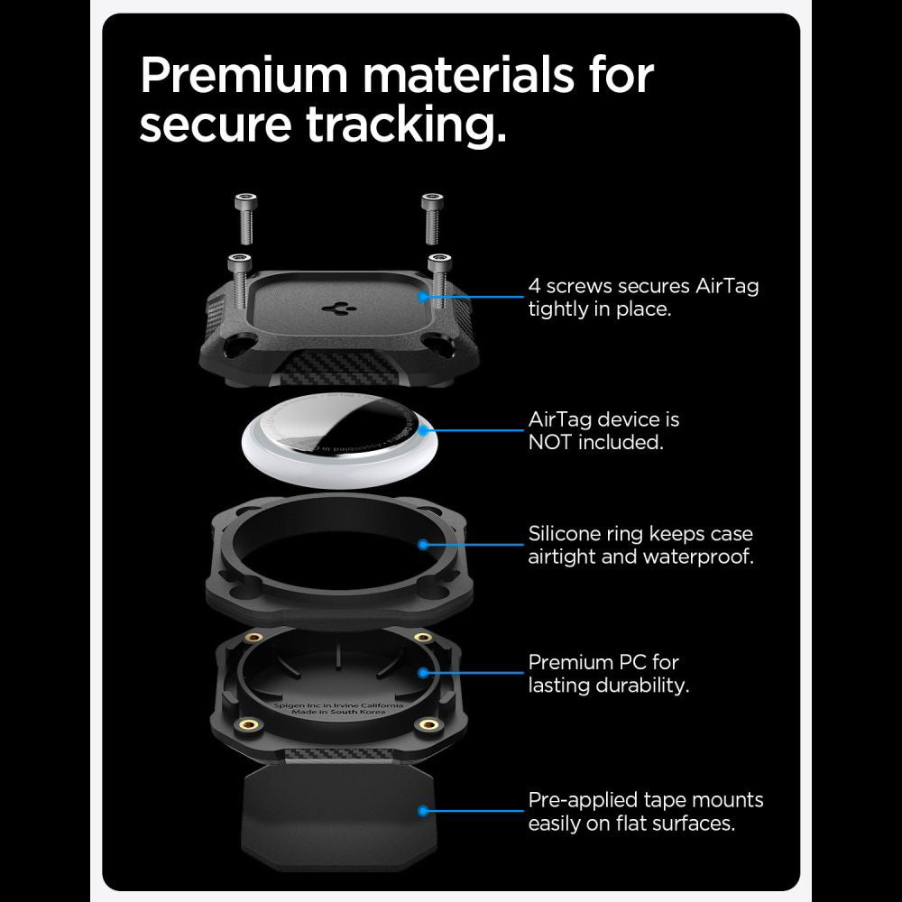 Wasserdichte Hülle Spigen Tough Armor für Apple AirTag, Schwarz ACS09781