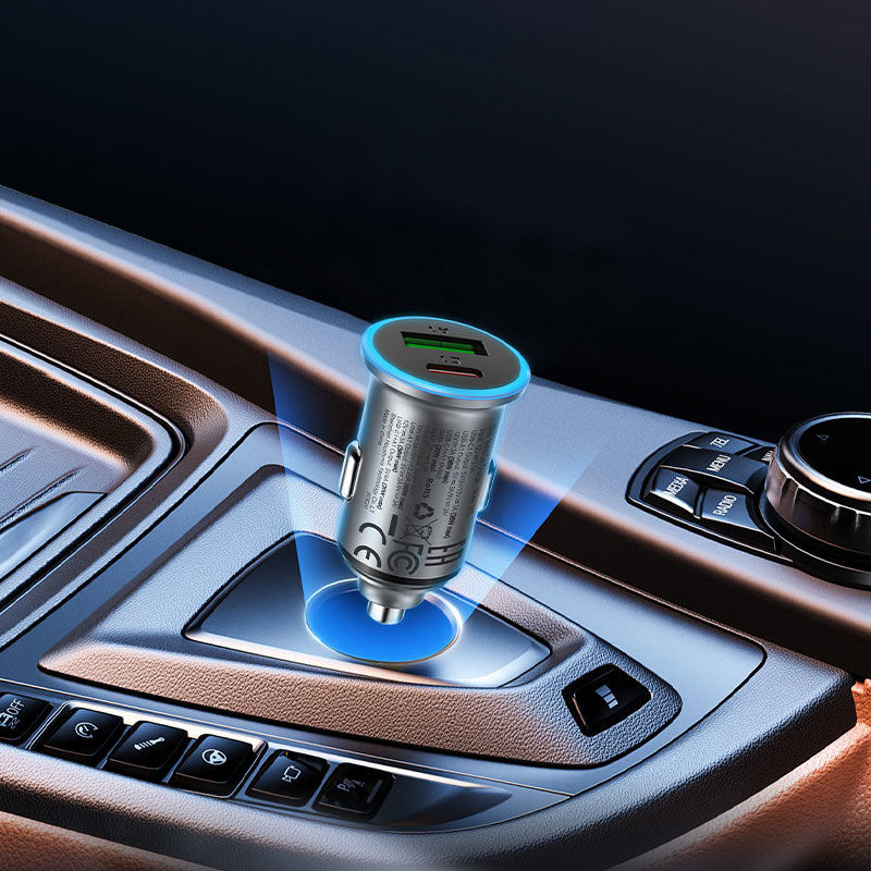 Auto-Ladegerät Acefast B15, 65W, 3.25A, 1 X USB-A - 1 x USB-C, Grau