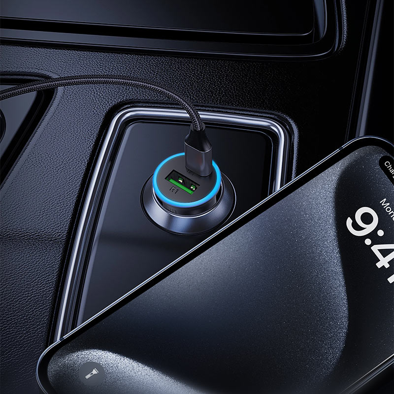 Auto-Ladegerät Acefast B15, 65W, 3.25A, 1 X USB-A - 1 x USB-C, Grau