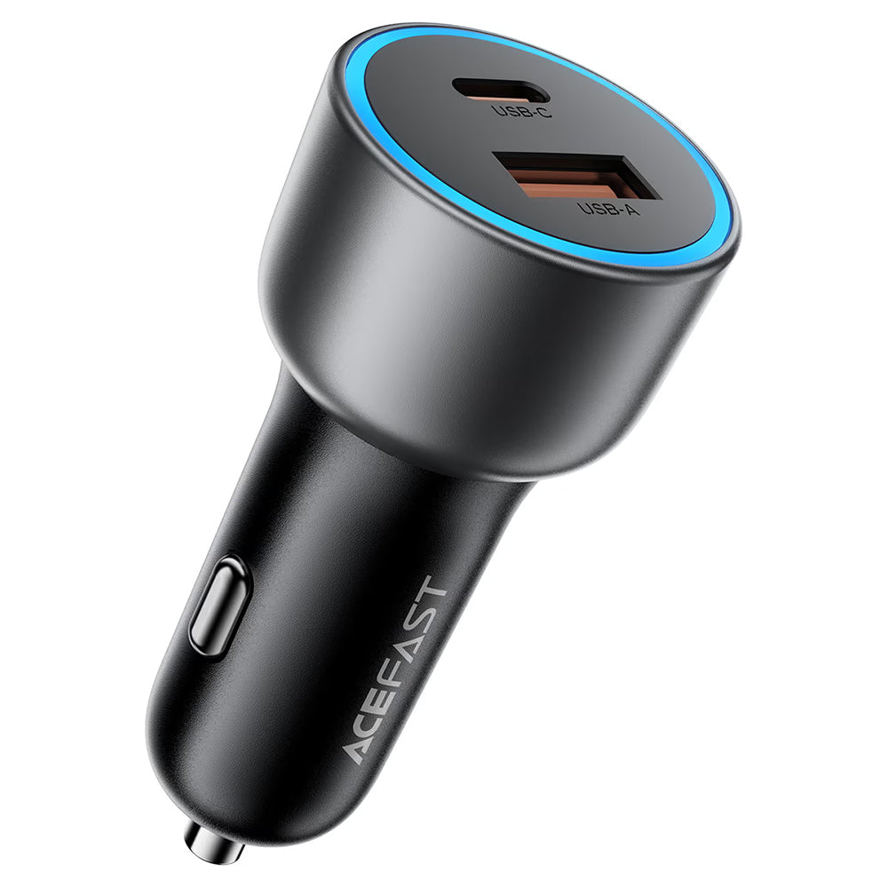 Chargeur Auto Acefast B21, 75W, 3A, 1 x USB-A - 1 x USB-C, Gris