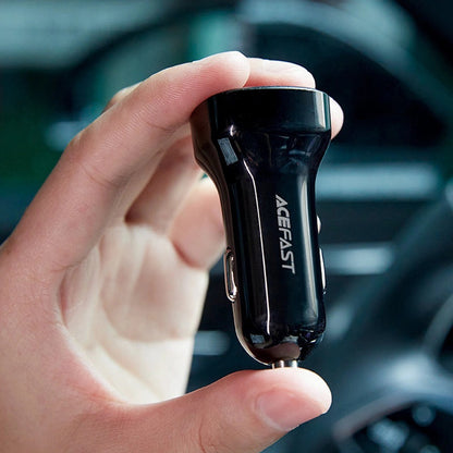 Acefast B4 Car Charger, 66W, 3A, 1 x USB-A - 1 x USB-C, Black