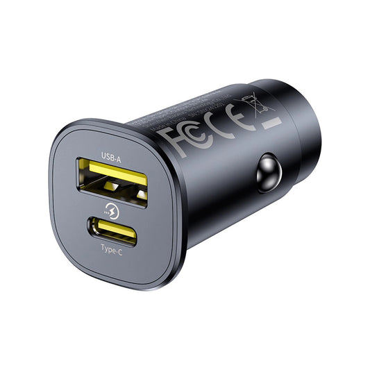 Auto-Ladegerät Baseus GoTrip, 30W, 3A, 1 x USB-A - 1 x USB-C, Schwarz