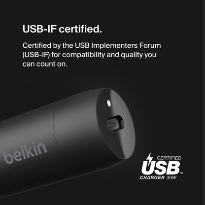 Chargeur Auto Belkin BoostCharge, 30W, 3A, 1 x USB-C, Noir CCA004btBK