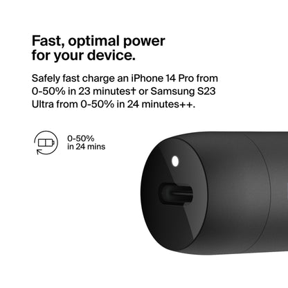 Chargeur Auto Belkin BoostCharge, 30W, 3A, 1 x USB-C, Noir CCA004btBK