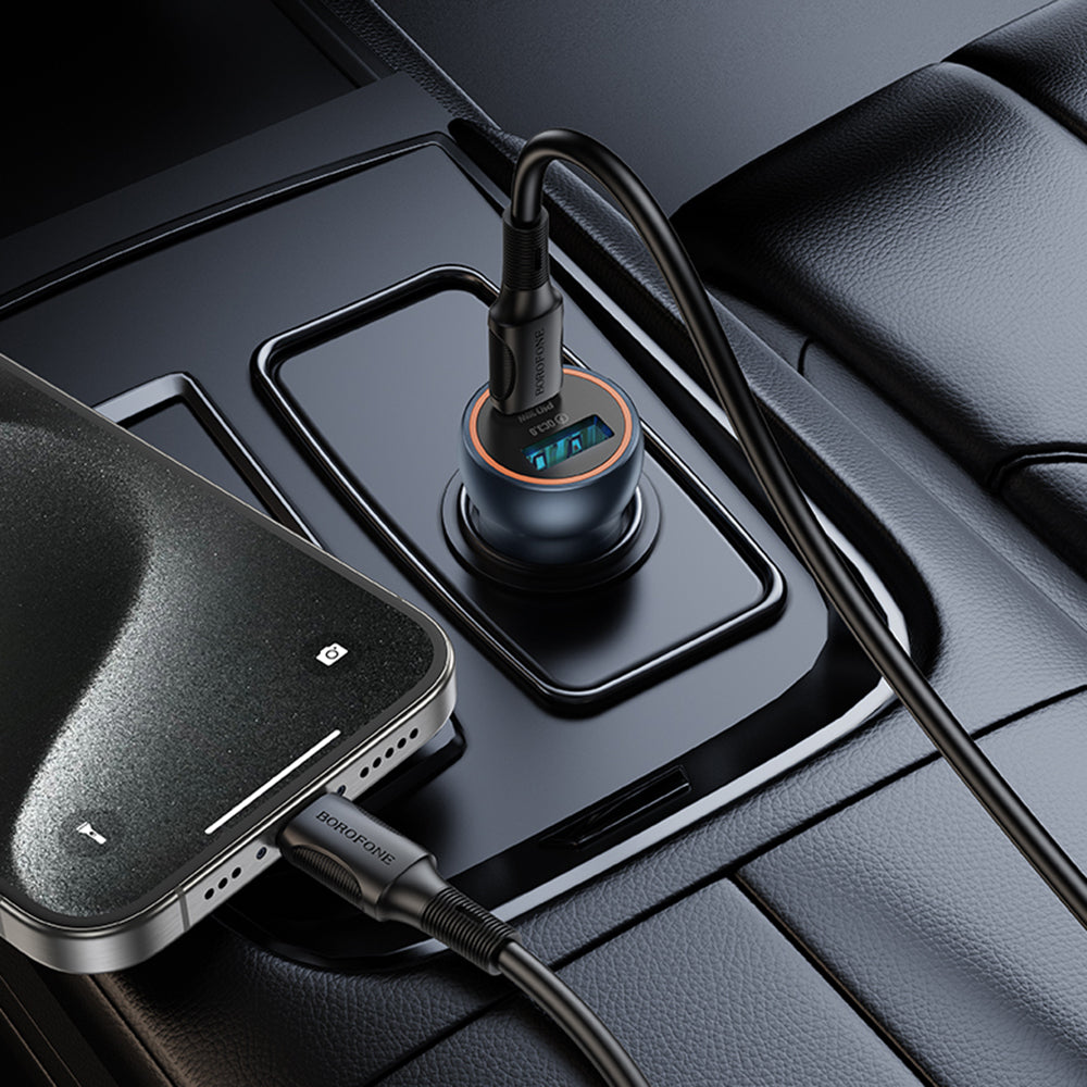 Auto-Ladegerät Borofone BZ32A Fresh, 30W, 3A, 1 x USB-A - 1 x USB-C, Grau