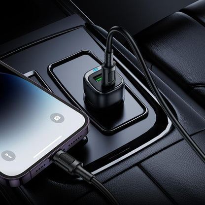 Auto-Ladegerät Borofone BZ34B Cloud, 38W, 3A, 1 x USB-A - 1 x USB-C, Schwarz