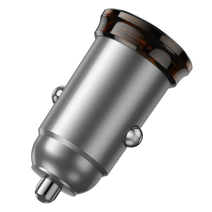 Chargeur de voiture avec câble Lightning HOCO NZ16A, 43W, 3A, 1 x USB-A - 1 x USB-C, Gris