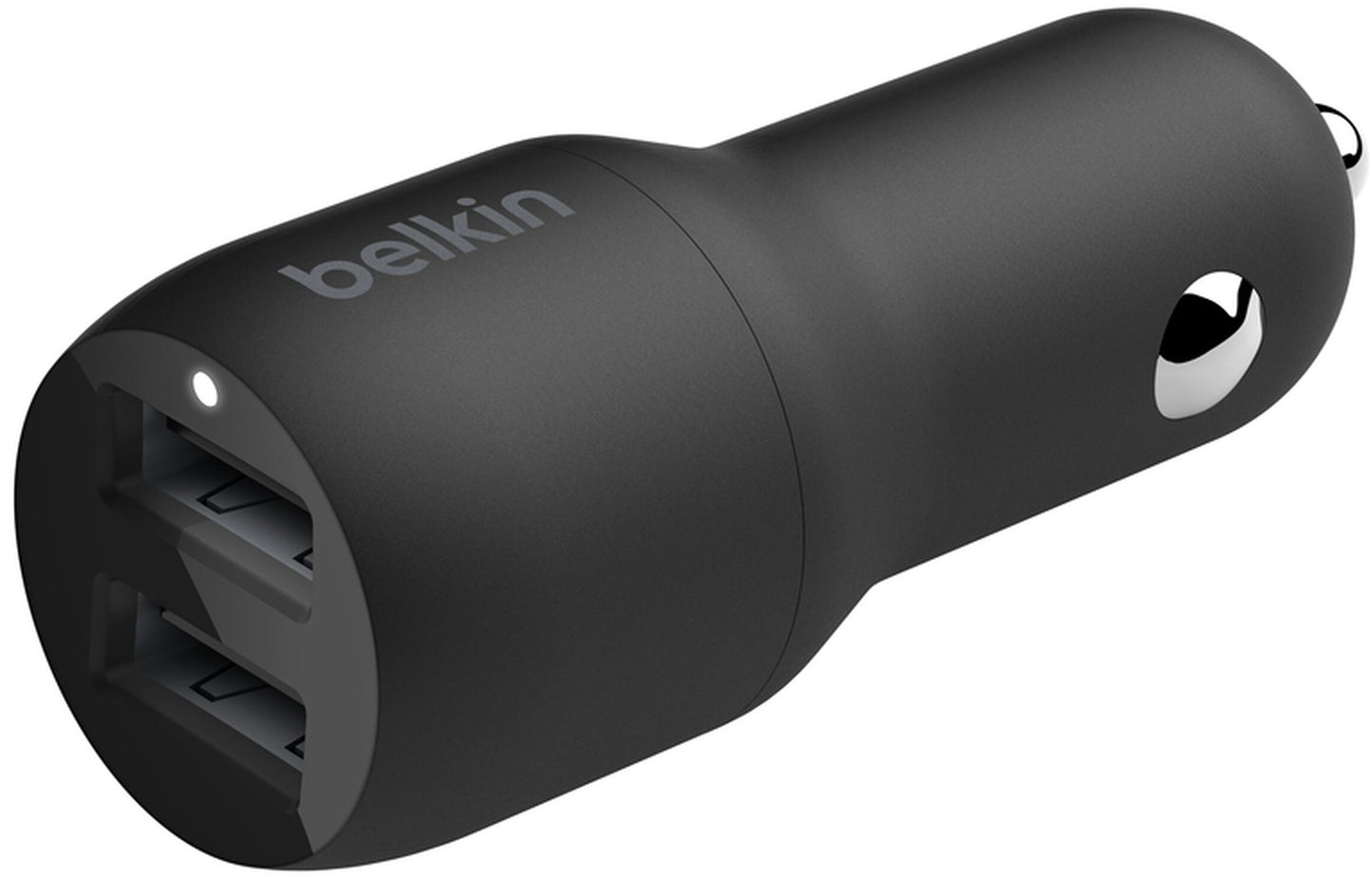 Chargeur Auto Avec Câble USB-C Belkin BoostCharge Dual, 24W, 2.4A, 2 x USB-A, Noir CCE001bt1MBK