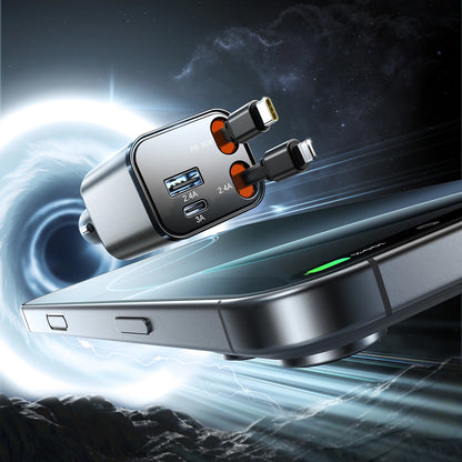 Chargeur de voiture avec câble USB-C / Lightning Joyroom JR-CCL05, 30W, 3A, 1 x USB-A - 1 x USB-C, Gris