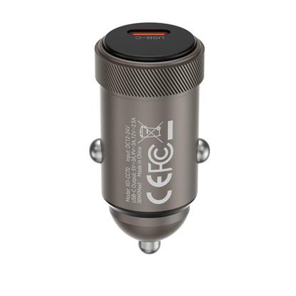 Auto-Ladegerät mit USB-C Kabel XO Design CC70, 30W, 3A, 1 x USB-C, Schwarz