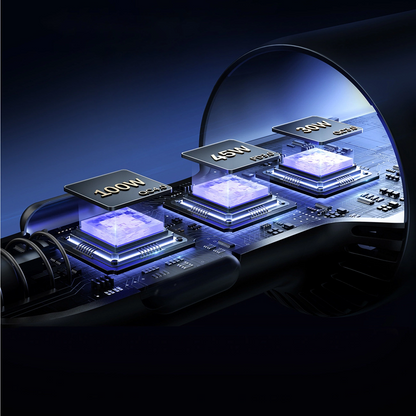 KFZ-Ladegerät mit USB-C Kabel Joyroom JR-CCN07, 145W, 5A, 1 x USB-A - 2 x USB-C, Grau