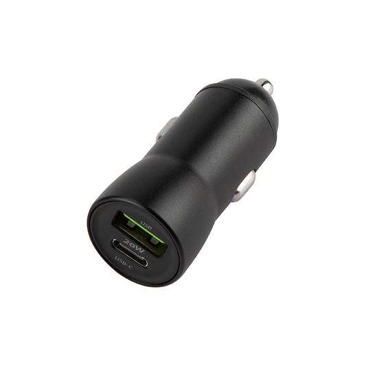 Chargeur de voiture avec câble Lightning MaXlife MXCC-04, 20W, 3A, 1 x USB-A - 1 x USB-C, Noir