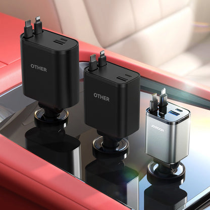 Chargeur de voiture avec câble USB-C / Lightning Joyroom JR-CCL05, 30W, 3A, 1 x USB-A - 1 x USB-C, Gris
