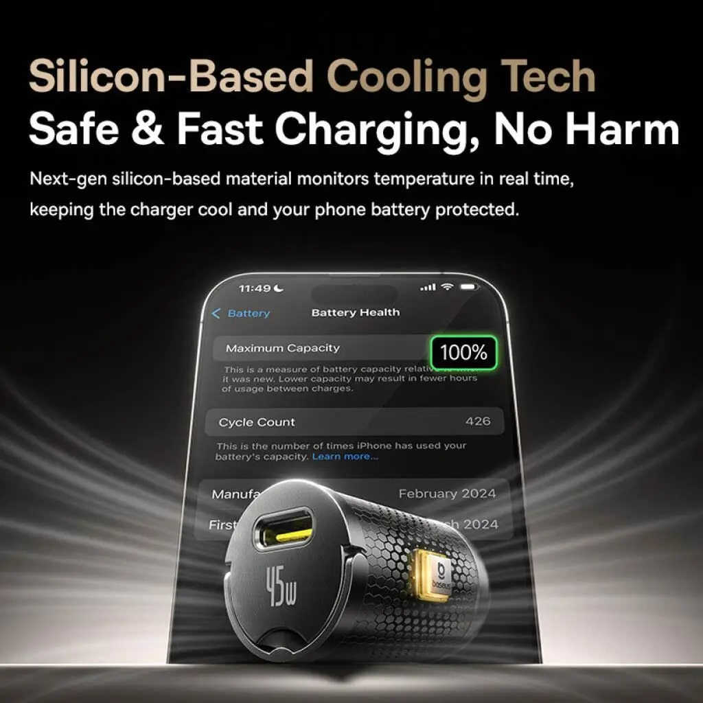 Chargeur de voiture avec câble USB-C Baseus PrimeTrip VP2, 45W, 3A, 1 x USB-C, Noir C0206800