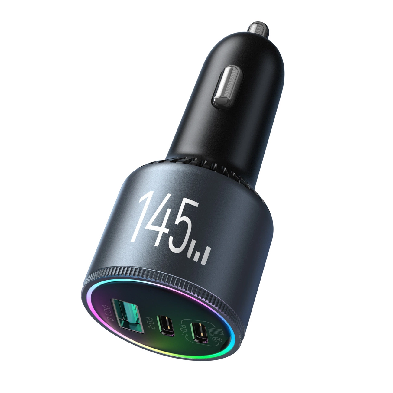 KFZ-Ladegerät mit USB-C Kabel Joyroom JR-CCN07, 145W, 5A, 1 x USB-A - 2 x USB-C, Grau