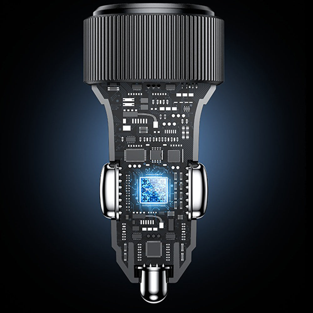 Chargeur de voiture avec câble Lightning Yesido Y60, 38W, 3A, 1 x USB-A - 2 x USB-C, Noir