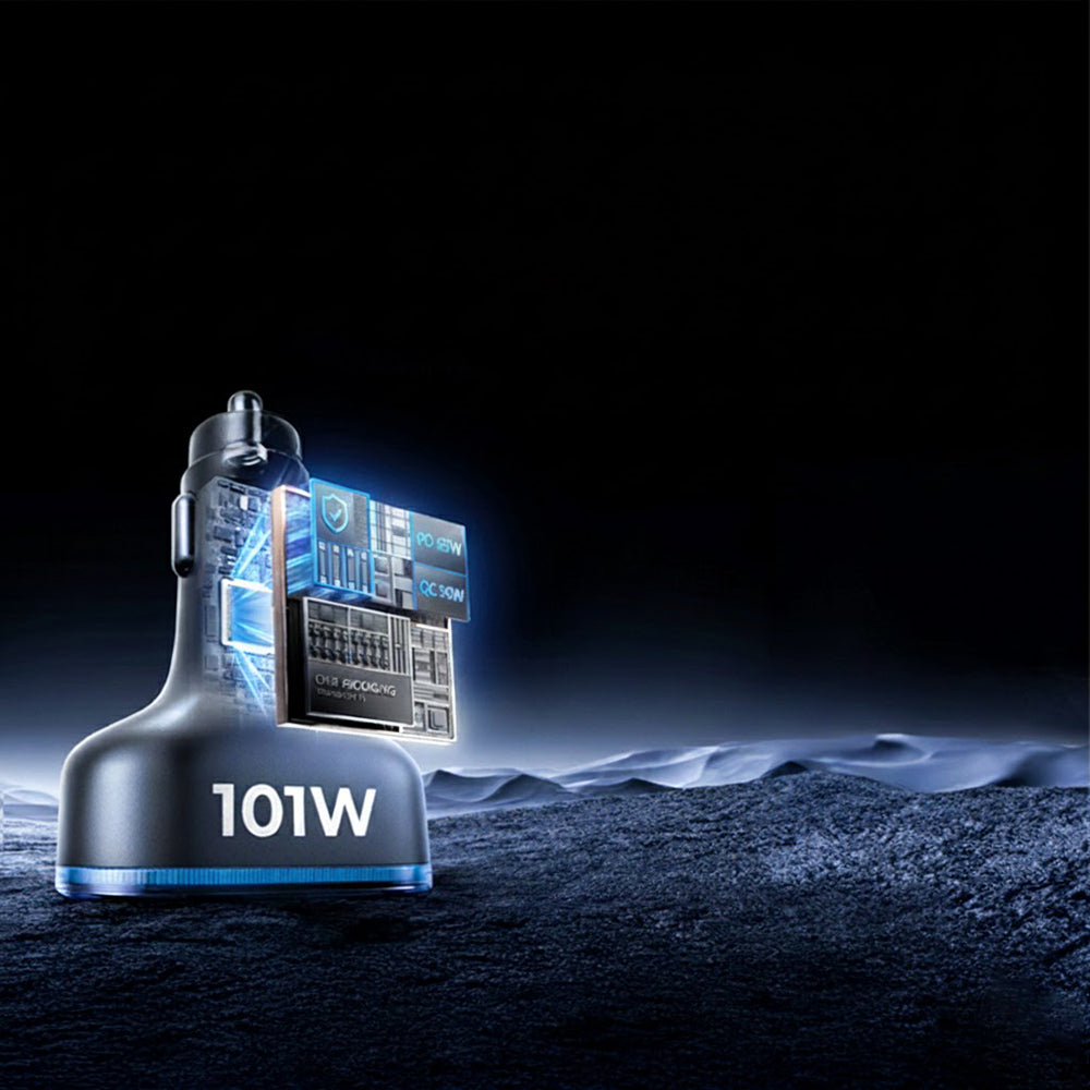 Auto-Ladegerät mit USB-C Kabel Lisen, 101W, 3.25A, 1 x USB-A - 3 x USB-C, Schwarz YL0223120021