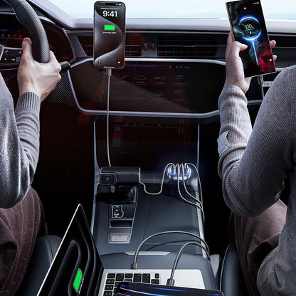 Auto-Ladegerät mit USB-C Kabel Lisen, 101W, 3.25A, 1 x USB-A - 3 x USB-C, Schwarz YL0223120021