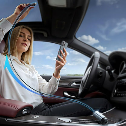 Chargeur de voiture avec câble USB-C Lisen, 57W, 3A, 1 x USB-A - 1 x USB-C, Noir YL0325010016