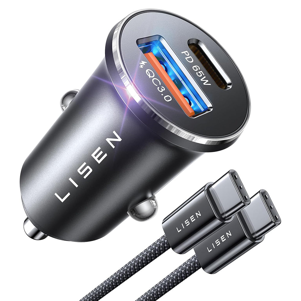 Auto-Ladegerät mit USB-C Kabel Lisen, 83W, 3.25A, 1 x USB-A - 1 x USB-C, Silber YL0223110003