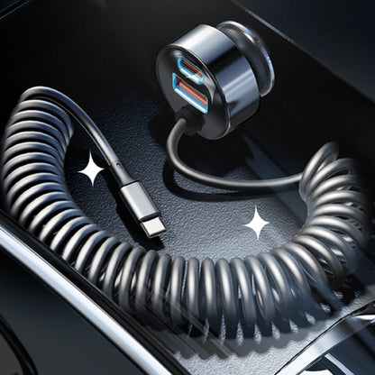 Lisen Car Charger with USB-C Cable, 90W, 3A, 1 x USB-A - 1 x USB-C, Black YL0223120020