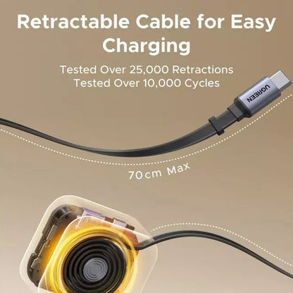 Auto-Ladegerät mit USB-C Kabel UGREEN EC603, 90W, 3A, 1 x USB-A - 1 x USB-C, Grau