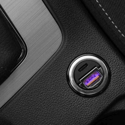 Fixed Auto Charger, 30W, 3A, 1 x USB-A - 1 x USB-C, Black