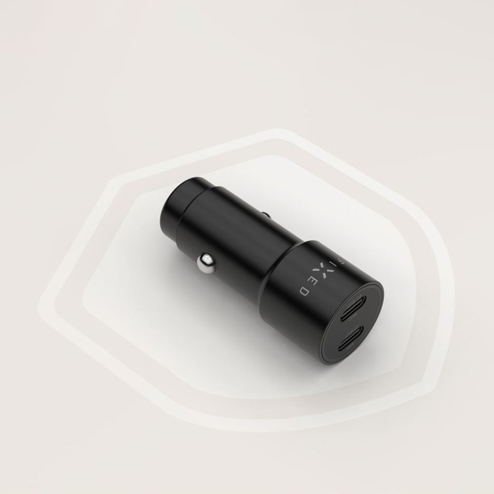 Chargeur Auto Fixed, 65W, 3A, 2 x USB-C, Noir