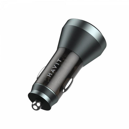 Chargeur Auto HAVIT CC2017, 45W, 3A, 1 x USB-A - 1 x USB-C, Noir Bleu