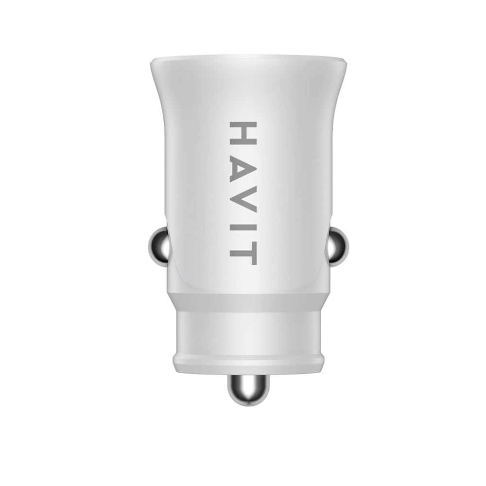 Chargeur de voiture HAVIT CC2022, 20W, 3A, 1 x USB-A - 1 x USB-C, Blanc