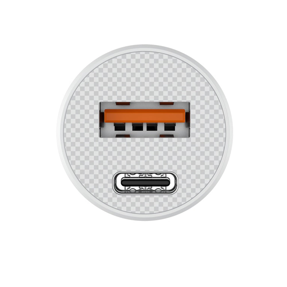 Chargeur de voiture HAVIT CC2022, 20W, 3A, 1 x USB-A - 1 x USB-C, Blanc