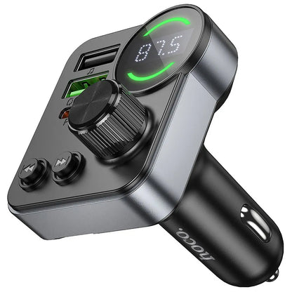 Modulateur FM Bluetooth HOCO E86, 2 x USB-A - 1 x USB-C - 1 x microSD