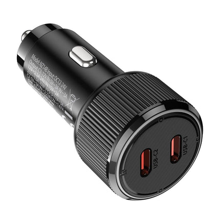 Auto-Ladegerät HOCO NZ14B, 50W, 3A, 2 x USB-C, Schwarz