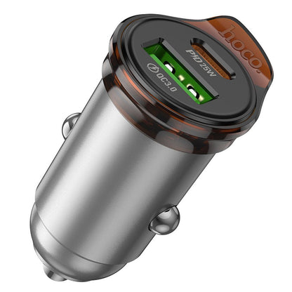 Auto-Ladegerät HOCO NZ16A, 43W, 3A, 1 x USB-A - 1 x USB-C, Grau