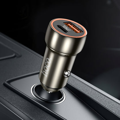 Autoladegerät HOCO Z46A, 20W, 3A, 1 x USB-A - 1 x USB-C, Grau 