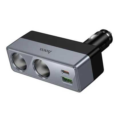 Auto-Ladegerät HOCO Z65B, 240W, 1 x USB-A - 1 x USB-C - 2 x Zigarettenanzünder-Verlängerung, Schwarz