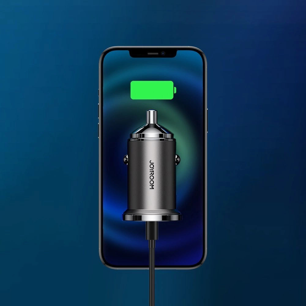 Joyroom C-A35 Car Charger, 45W, 5A, 1 x USB-A - 1 x USB-C, Gray