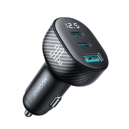 Chargeur de voiture Joyroom JR-CCD04, 30W, 3A, 1 x USB-A - 2 x USB-C, Noir