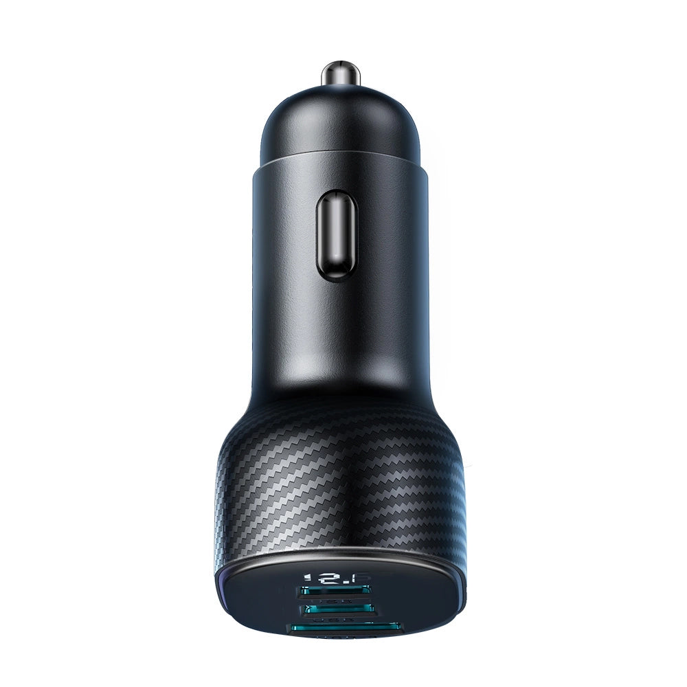 Chargeur de voiture Joyroom JR-CCD04, 30W, 3A, 1 x USB-A - 2 x USB-C, Noir